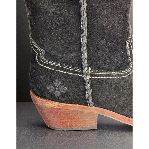 Patricia Nash Boots Black Suede Bergamo Pull On Cowboy Western Rodeo Women's 8 - Picture 3 of 11